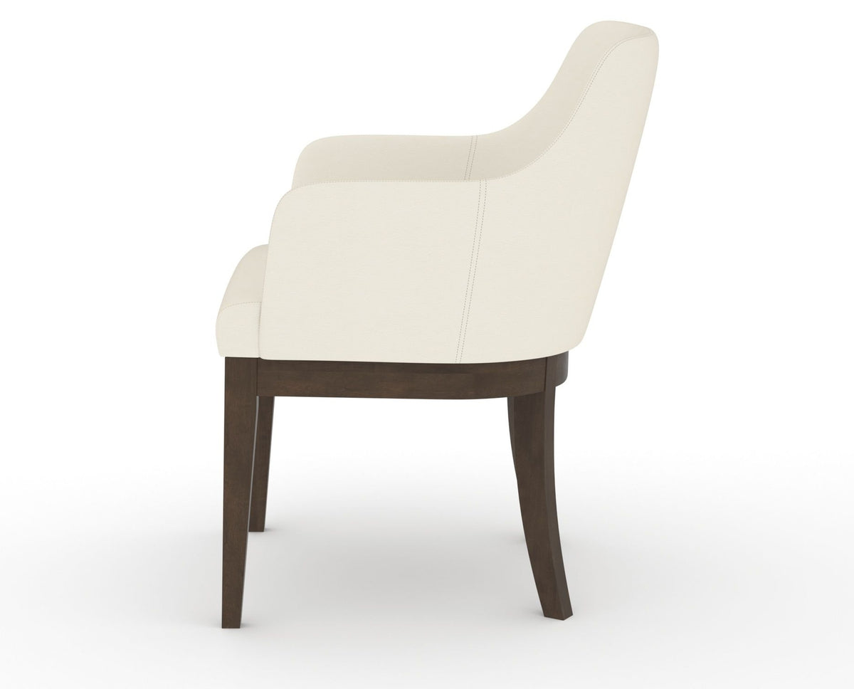 Canadel Modern Sophia Dining Chair in Hazelnut Washed, YJ Faux Leather, side view