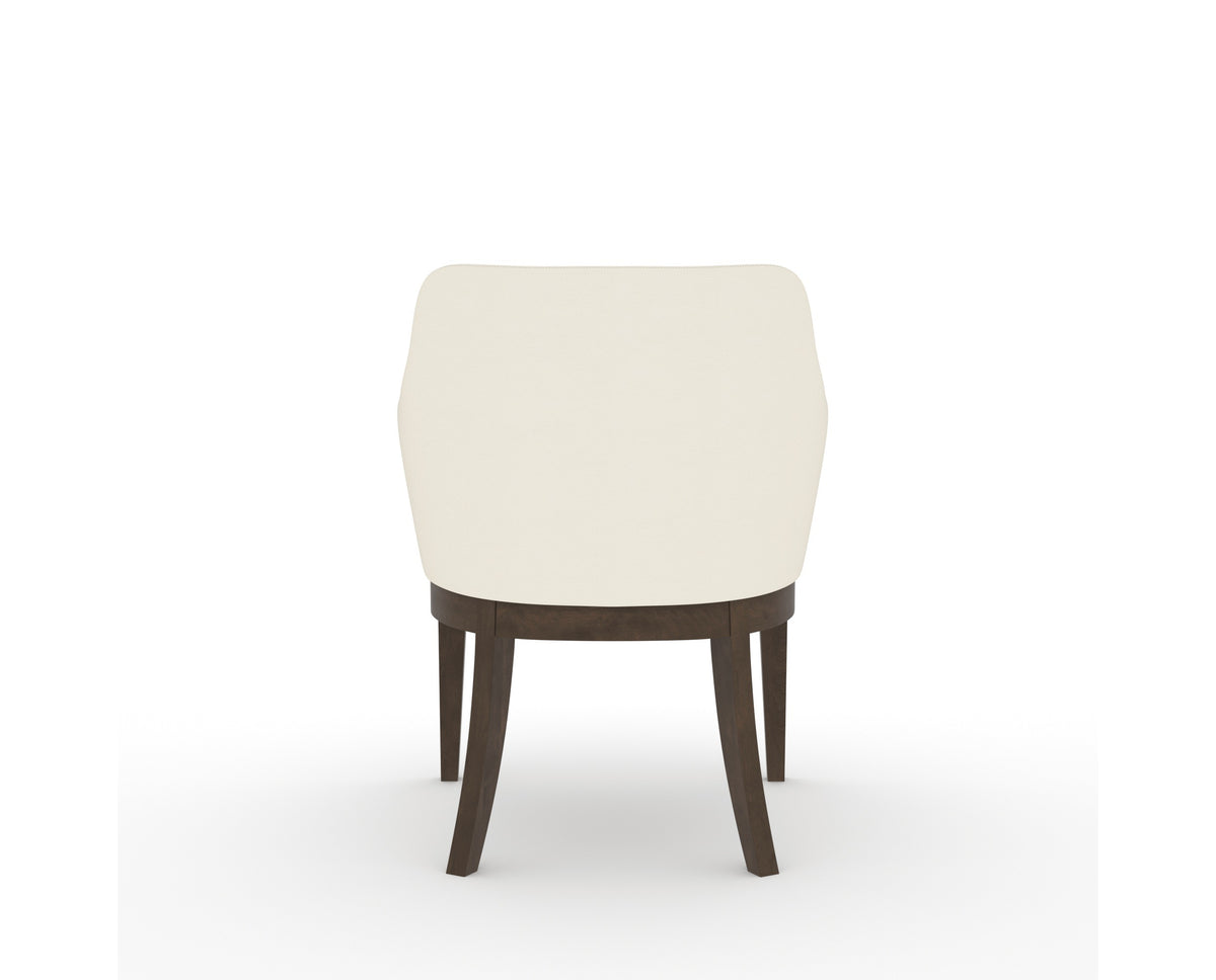 Canadel Modern Sophia Dining Chair in Hazelnut Washed, YJ Faux Leather, back view