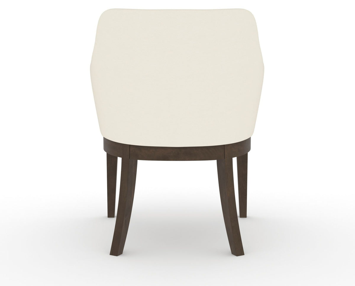 Canadel Modern Sophia Dining Chair in Hazelnut Washed, YJ Faux Leather, back view