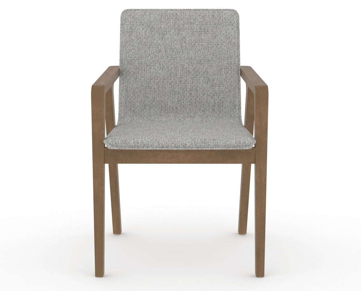 Canadel Downtown Tova Dining Chair in Pecan Washed, 7C Fabric, front view