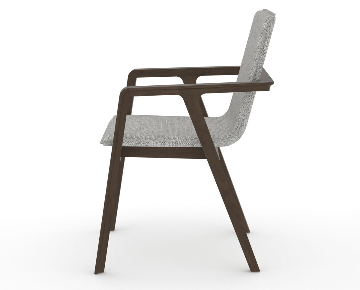 Canadel Downtown Tova Dining Chair in Hazelnut Washed, 7C Fabric, side view