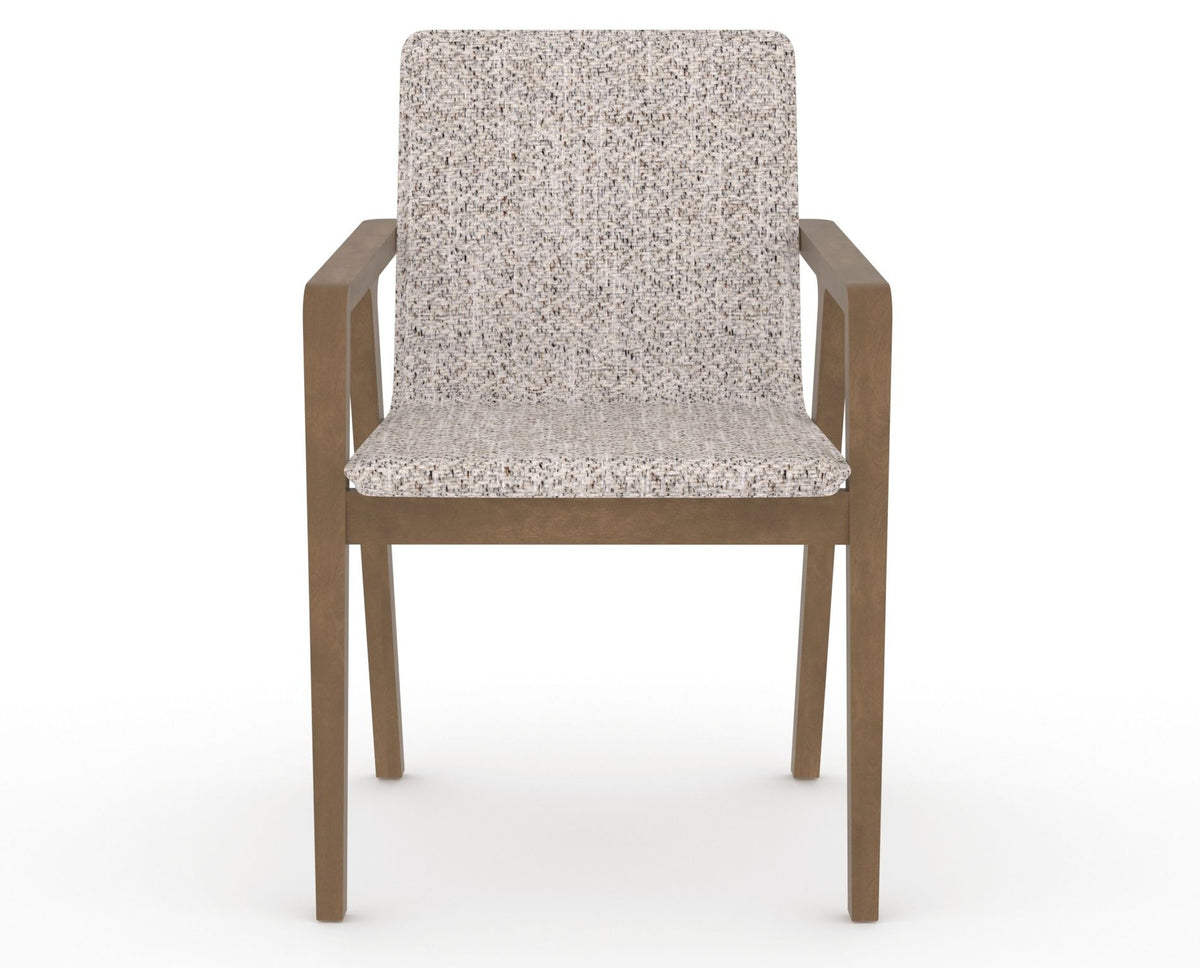 Canadel Downtown Tova Dining Chair in Pecan Washed, FP Crypton®, front view