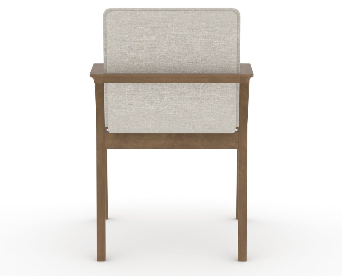 Canadel Downtown Tova Dining Chair in Pecan Washed, TB Fabric, back view