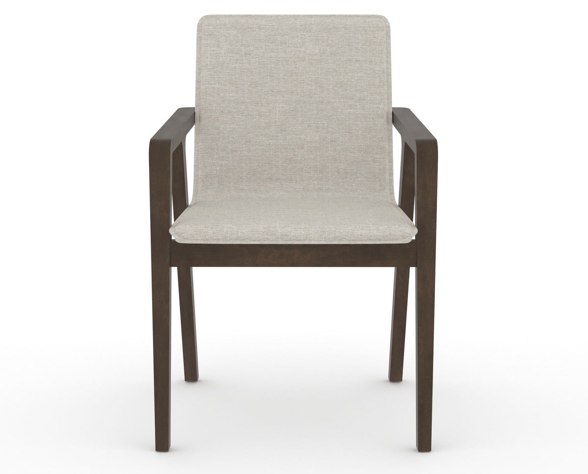 Canadel Downtown Tova Dining Chair in Hazelnut Washed, TB Fabric, front view