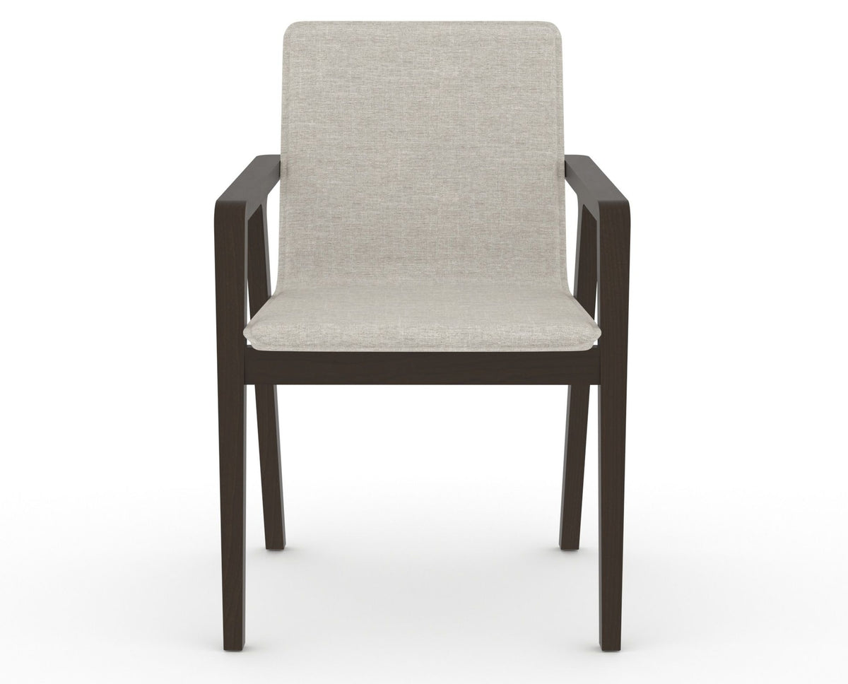 Canadel Downtown Tova Dining Chair in Davy's Grey, TB Fabric, front view