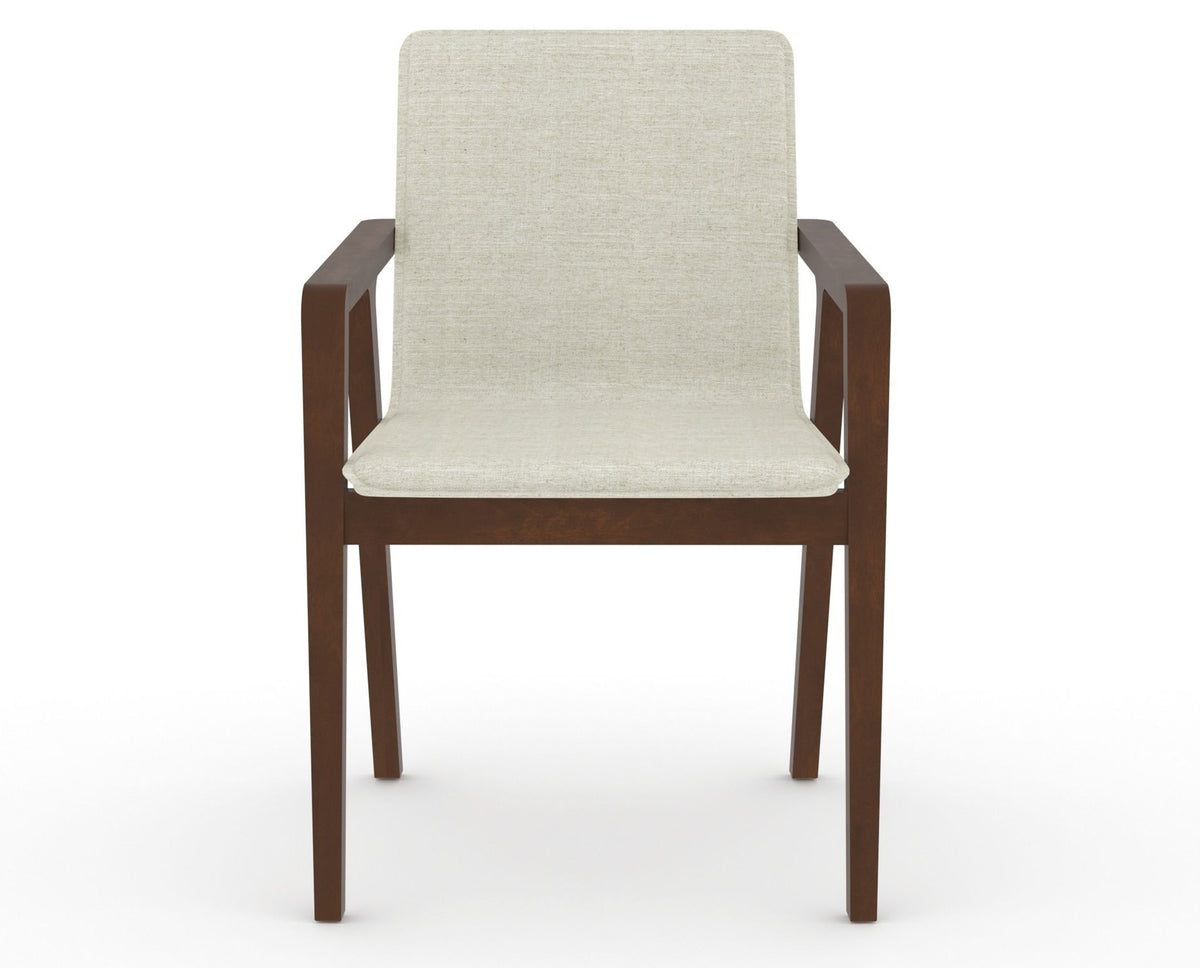 Canadel Downtown Tova Dining Chair in Cognac Washed, TW Fabric, front view