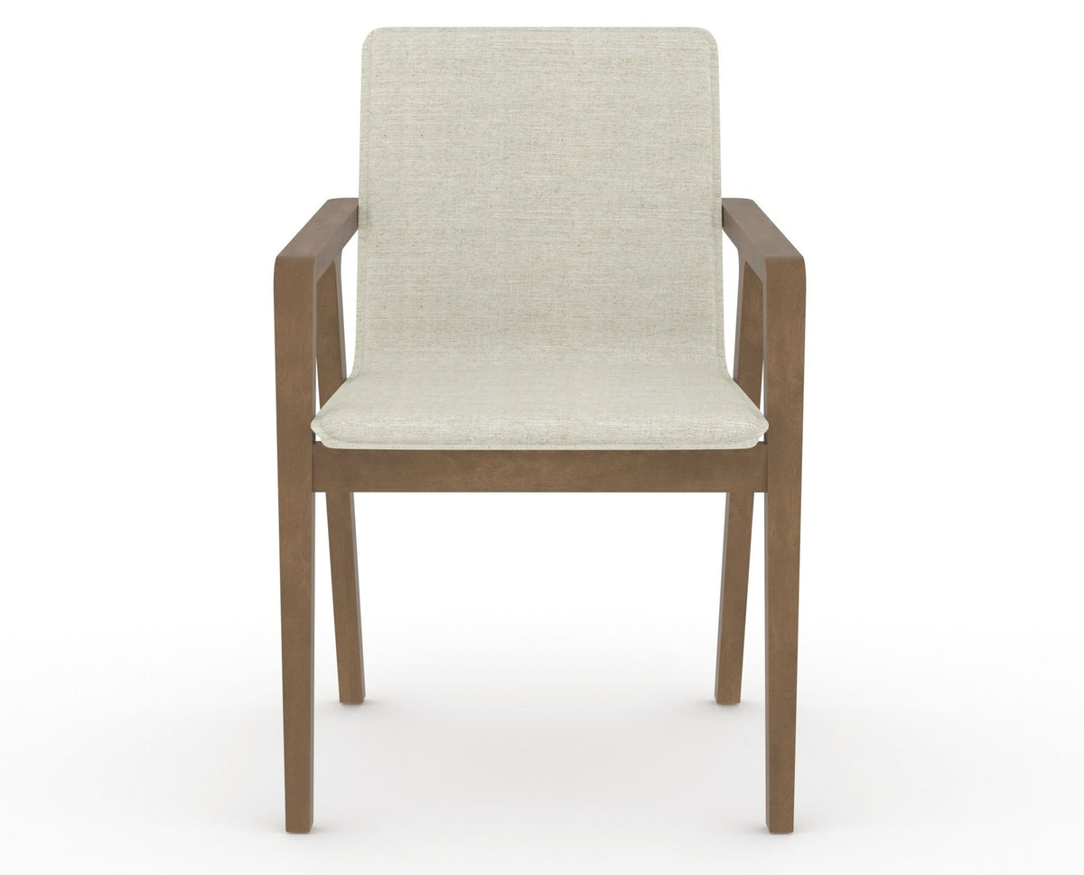 Canadel Downtown Tova Dining Chair in Pecan Washed, TW Fabric, front view