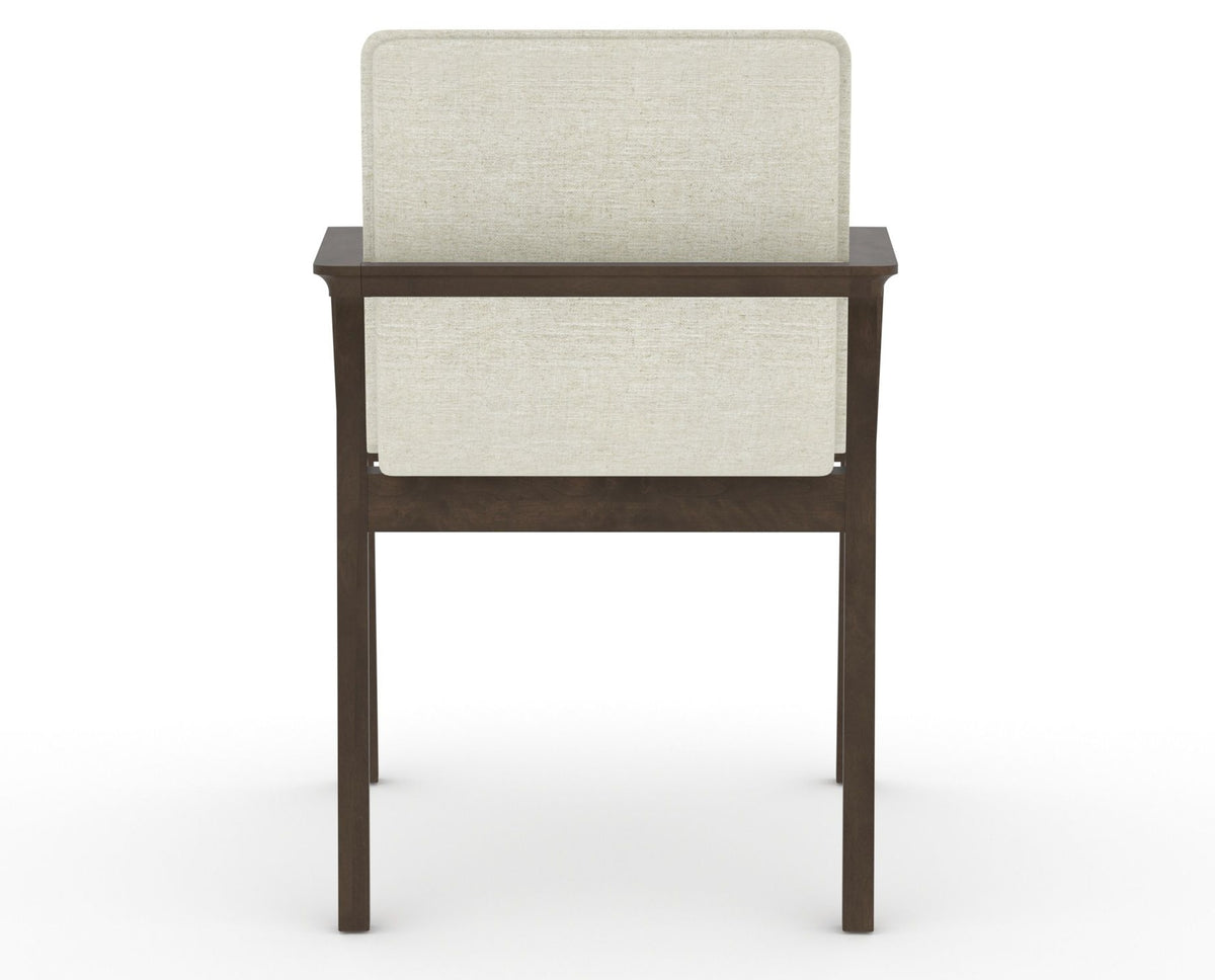 Canadel Downtown Tova Dining Chair in Hazelnut Washed, TW Fabric, back view