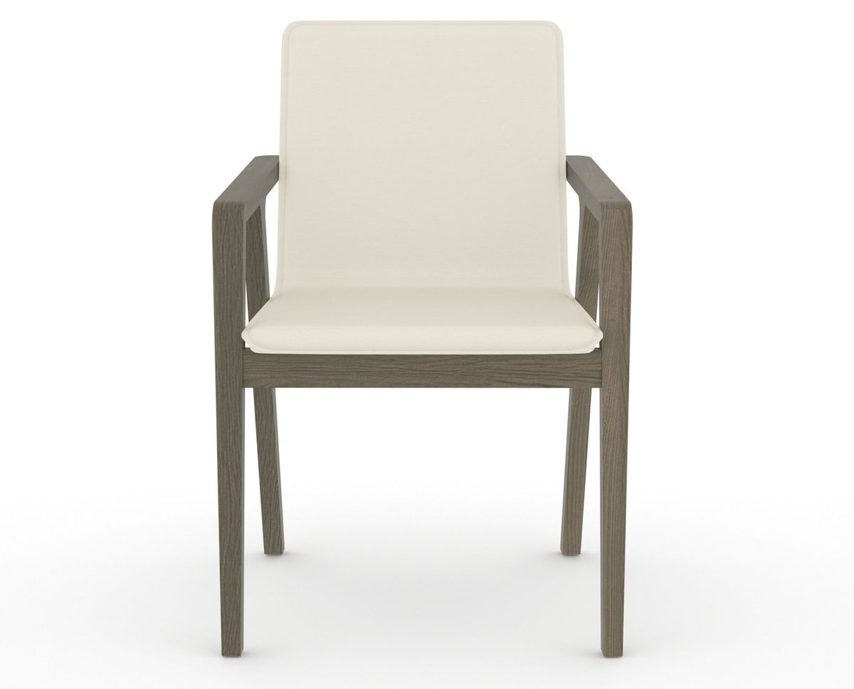 Canadel Downtown Tova Dining Chair in Shadow, YJ Faux Leather, front view