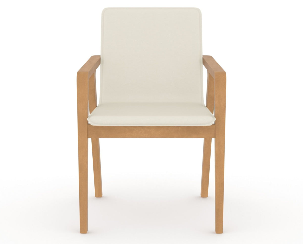 Canadel Downtown Tova Dining Chair in Caramel Washed, YJ Faux Leather, front view