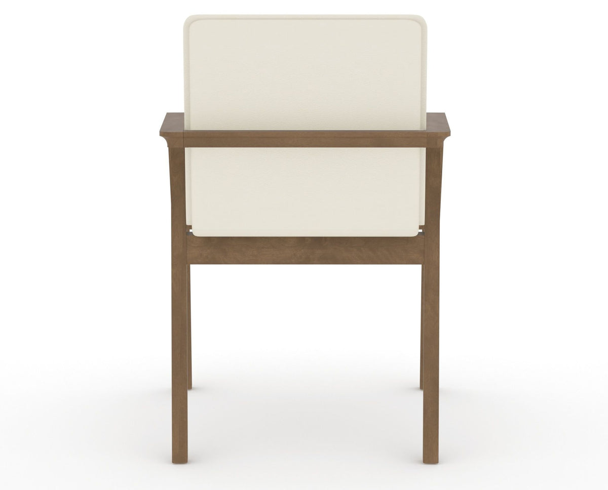 Canadel Downtown Tova Dining Chair in Pecan Washed, YJ Faux Leather, back view