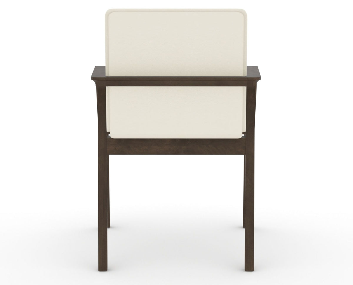 Canadel Downtown Tova Dining Chair in Hazelnut Washed, YJ Faux Leather, back view