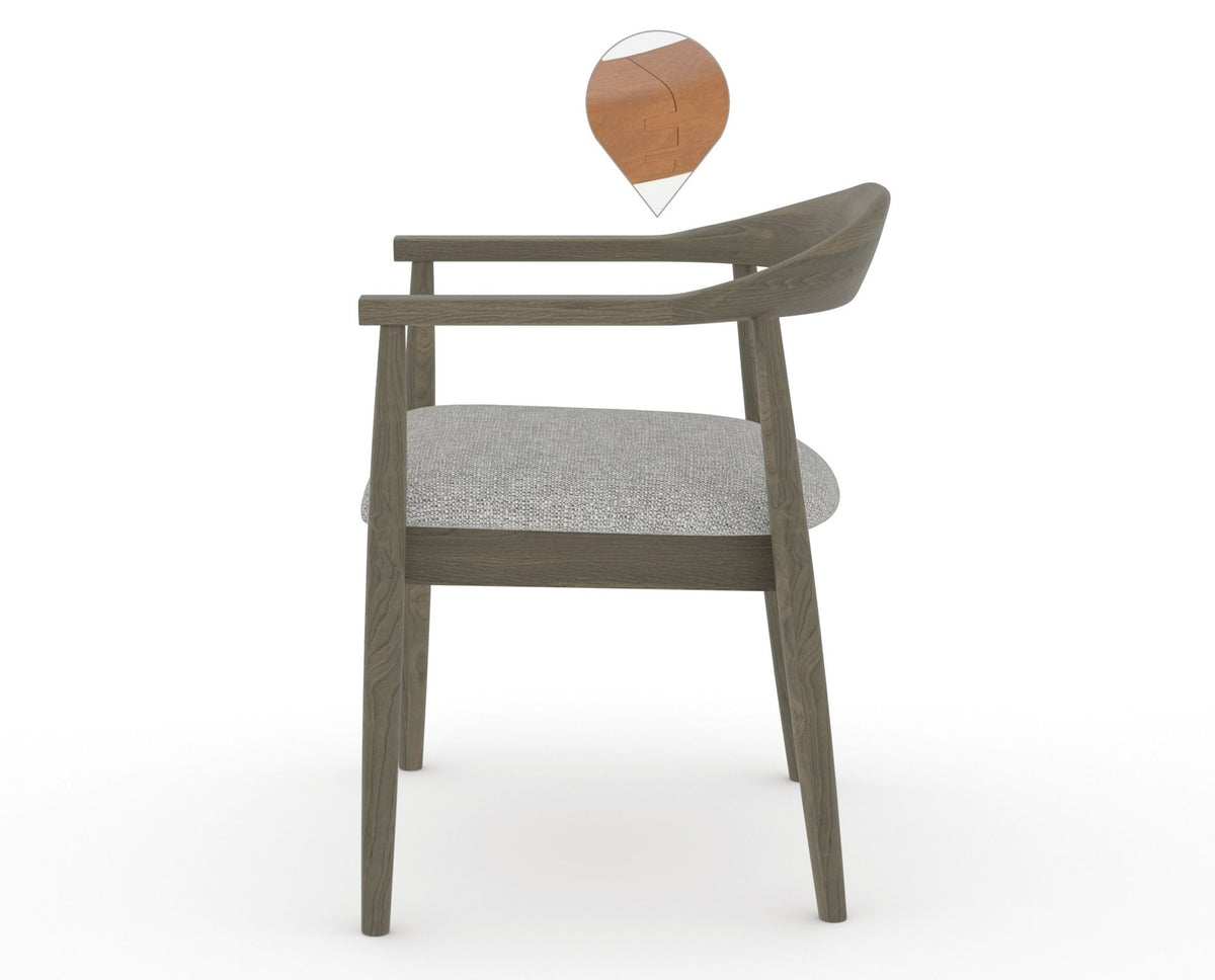 Canadel Downtown Hug Dining Chair in Shadow, 7C Fabric, side view