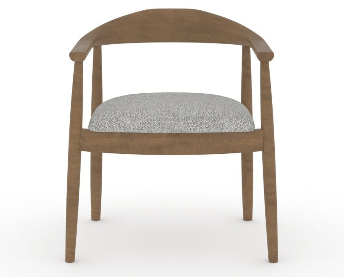 Canadel Downtown Hug Dining Chair in Pecan Washed, 7C Fabric, front view