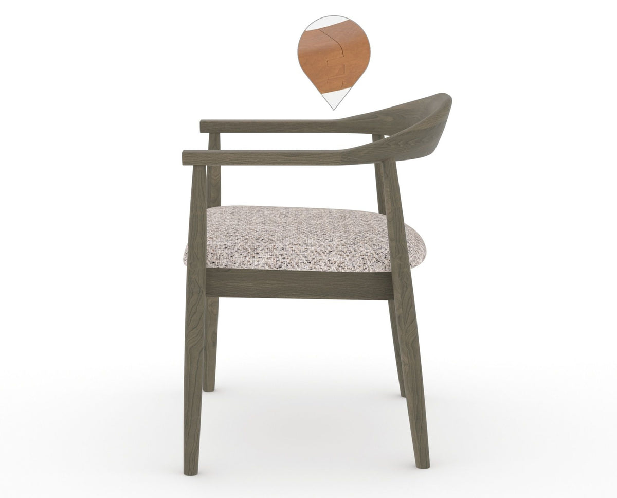 Canadel Downtown Hug Dining Chair in Shadow, FP Crypton®, side view