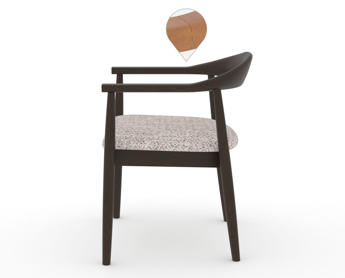 Canadel Downtown Hug Dining Chair in Davy's Grey, FP Crypton®, side view