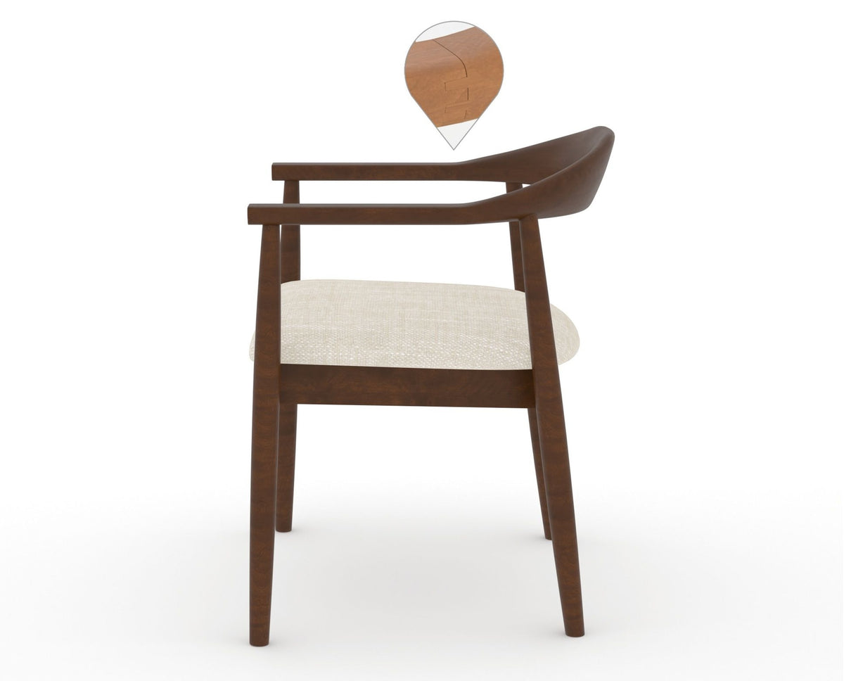 Canadel Downtown Hug Dining Chair in Cognac Washed, FT InsideOut®, side view
