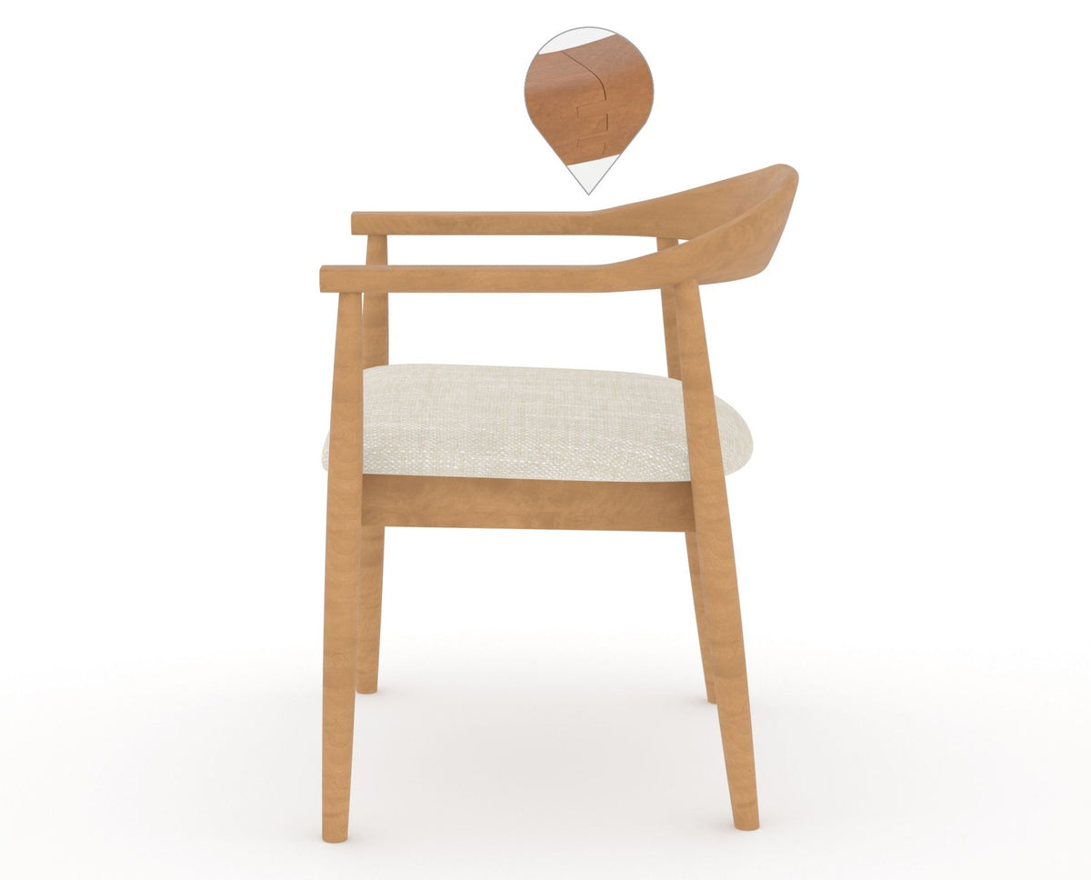 Canadel Downtown Hug Dining Chair in Caramel Washed, FT InsideOut®, side view
