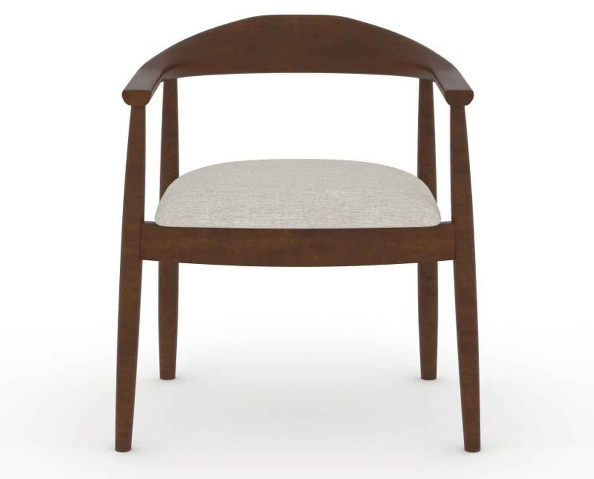 Canadel Downtown Hug Dining Chair in Cognac Washed, TB Fabric, front view