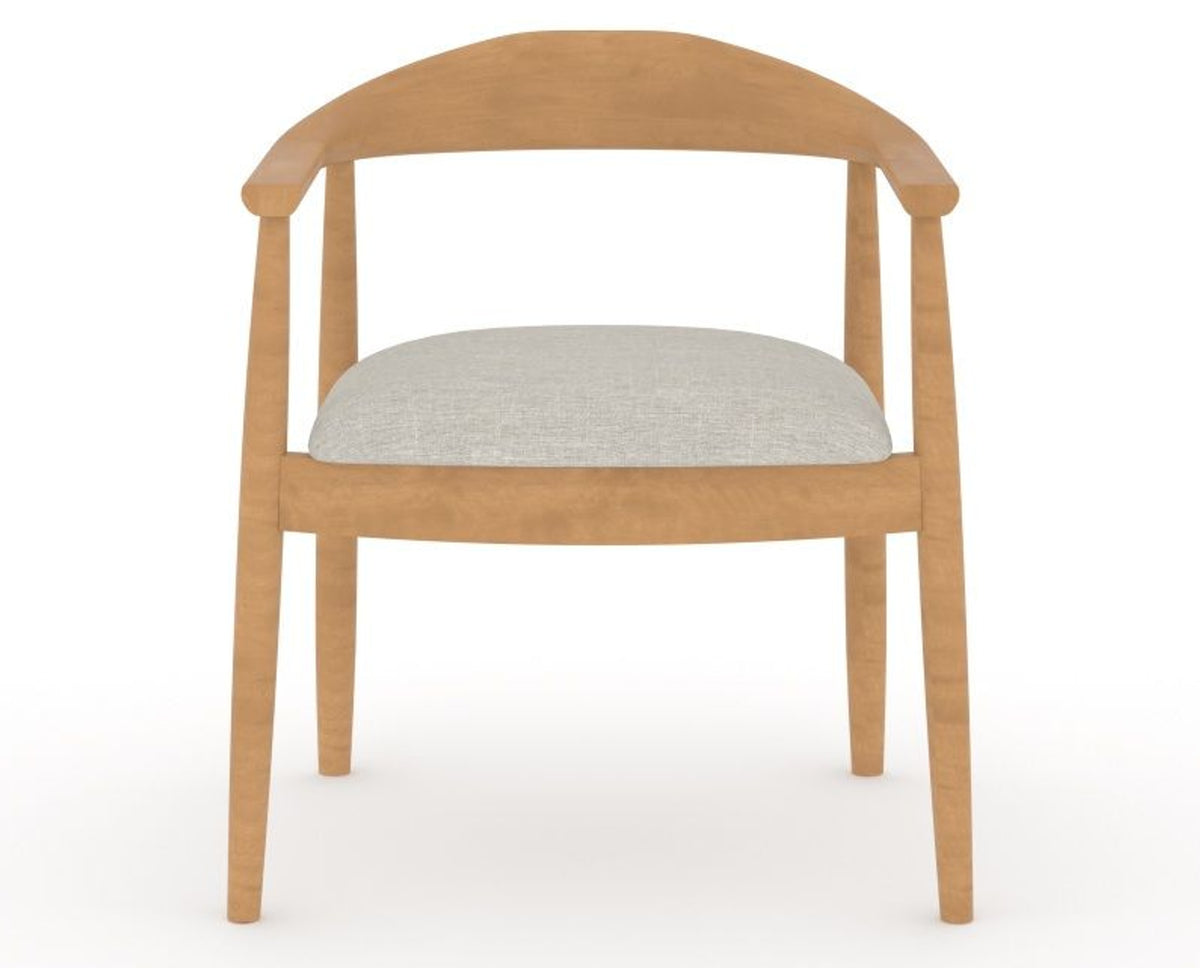 Canadel Downtown Hug Dining Chair in Caramel Washed, TB Fabric, front view