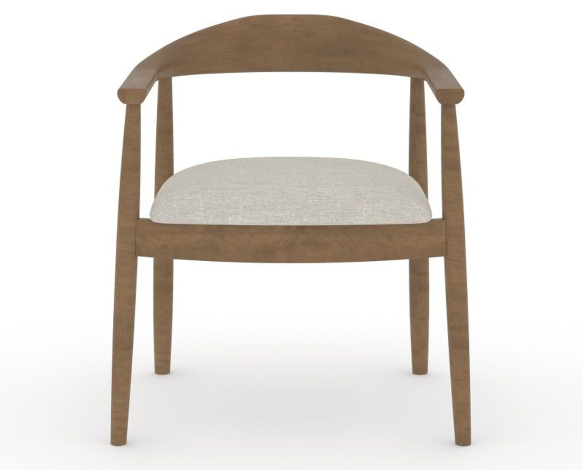 Canadel Downtown Hug Dining Chair in Pecan Washed, TB Fabric, front view