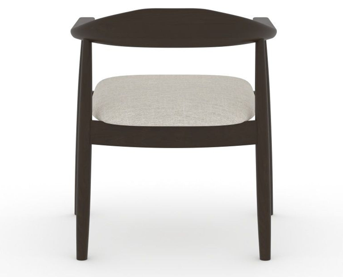 Canadel Downtown Hug Dining Chair in Davy's Grey, TB Fabric, back view