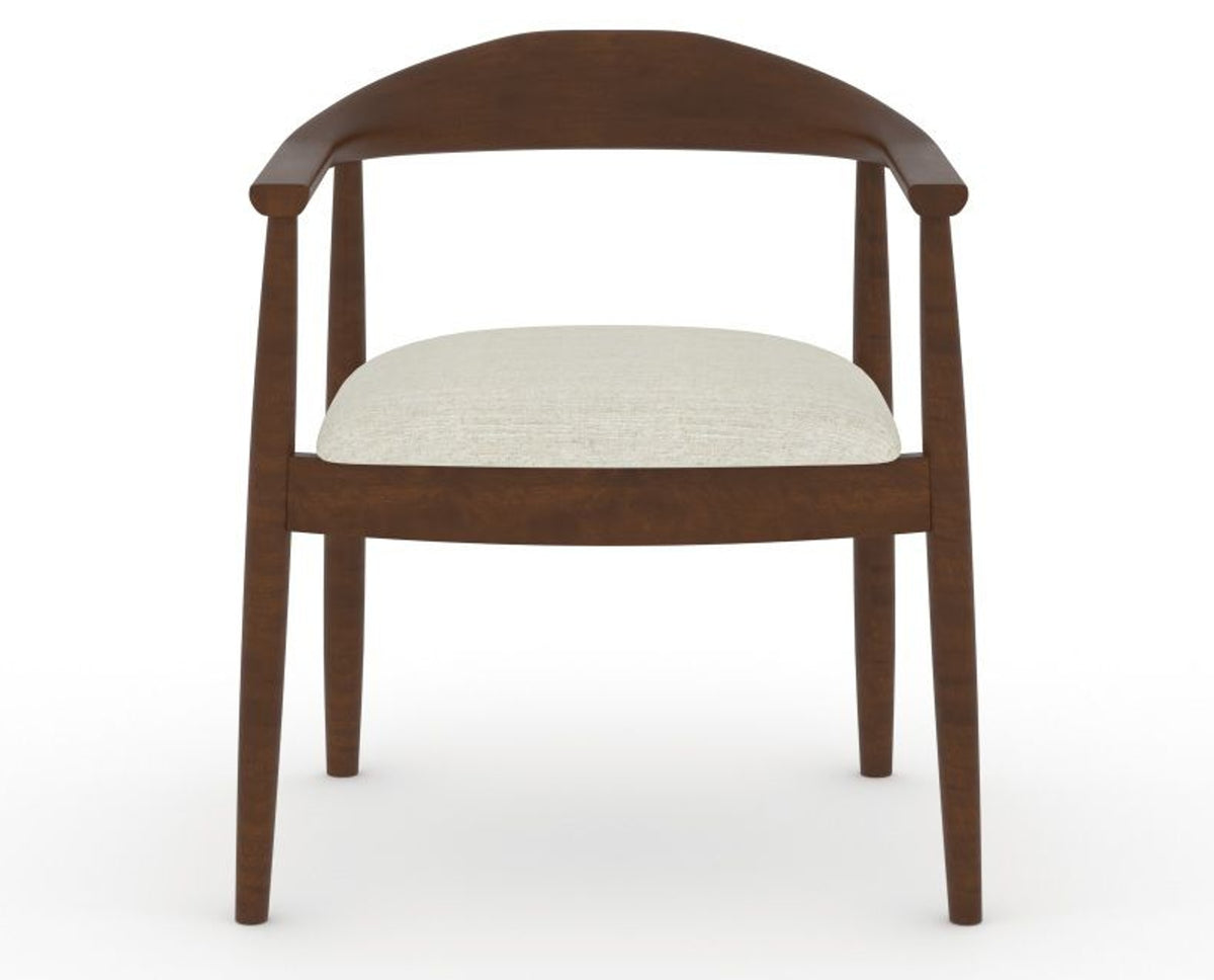 Canadel Downtown Hug Dining Chair in Cognac Washed, TW Fabric, front view