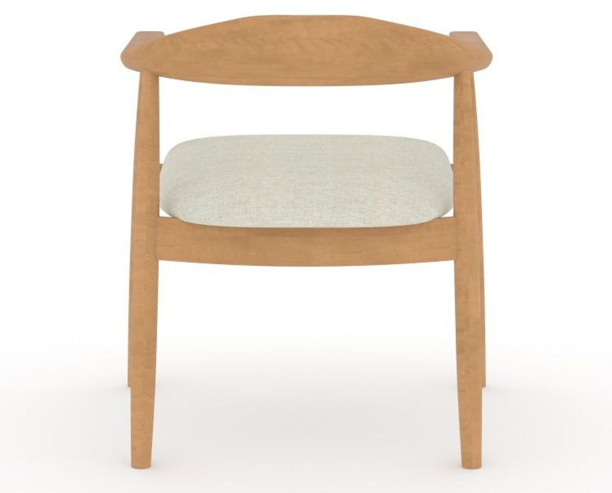 Canadel Downtown Hug Dining Chair in Caramel Washed, TW Fabric, back view