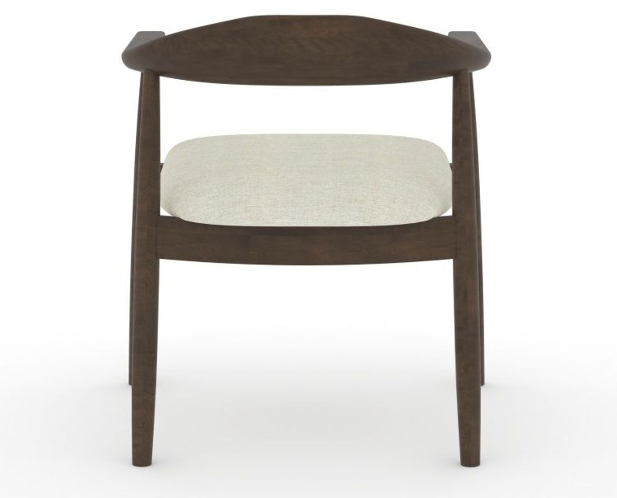 Canadel Downtown Hug Dining Chair in Hazelnut Washed, TW Fabric, back view