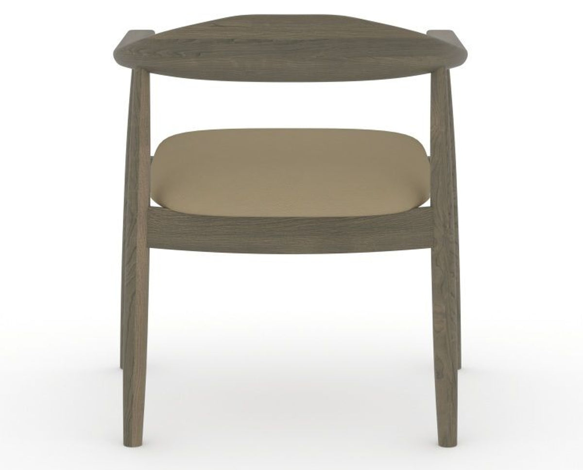 Canadel Downtown Hug Dining Chair in Shadow, XY Faux Leather, back view