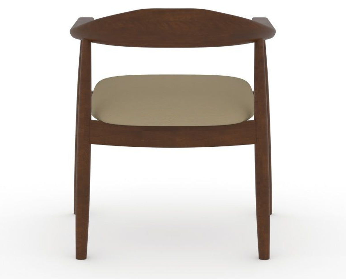 Canadel Downtown Hug Dining Chair in Cognac Washed, XY Faux Leather, back view