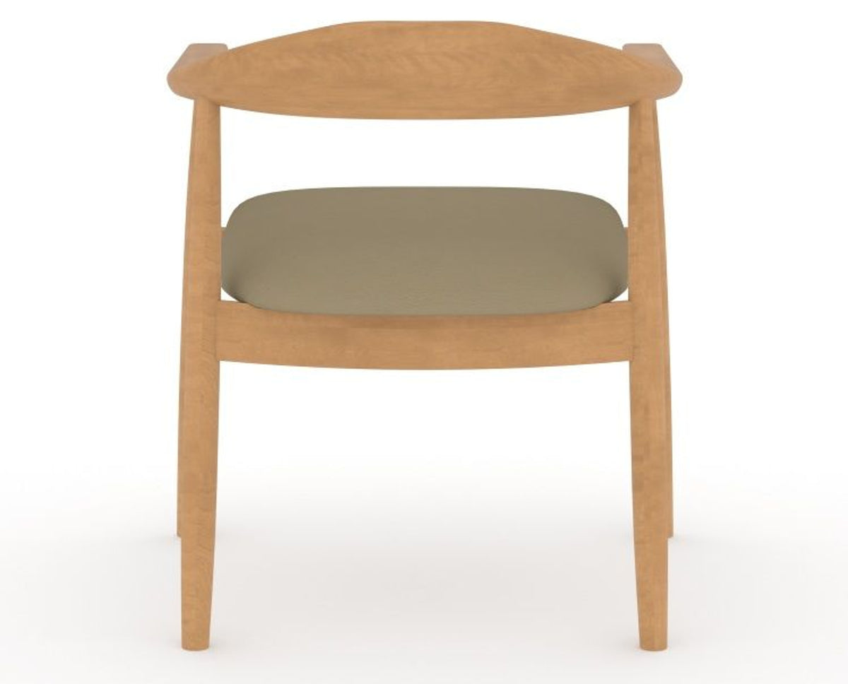 Canadel Downtown Hug Dining Chair in Caramel Washed, XY Faux Leather, back view