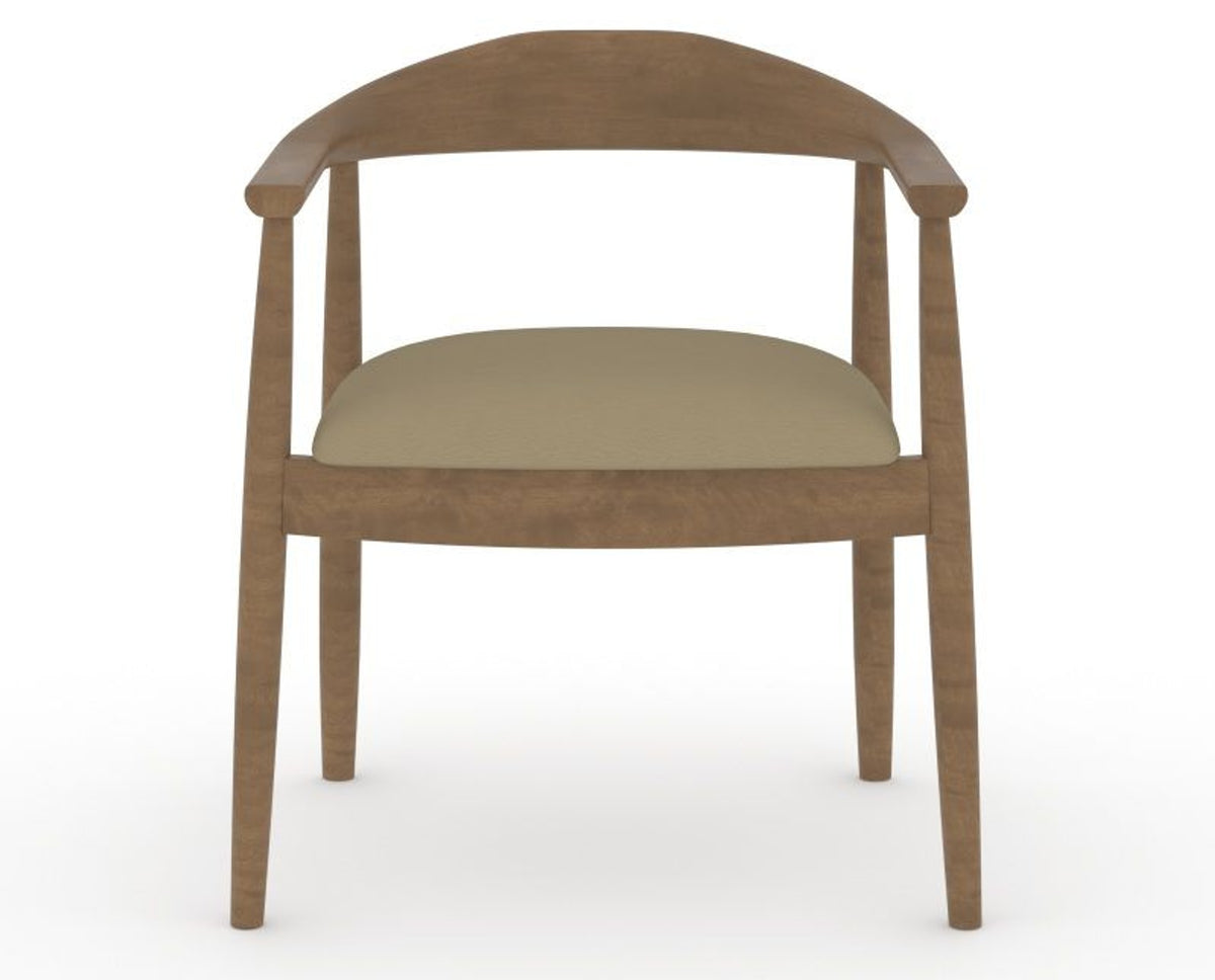 Canadel Downtown Hug Dining Chair in Pecan Washed, XY Faux Leather, front view