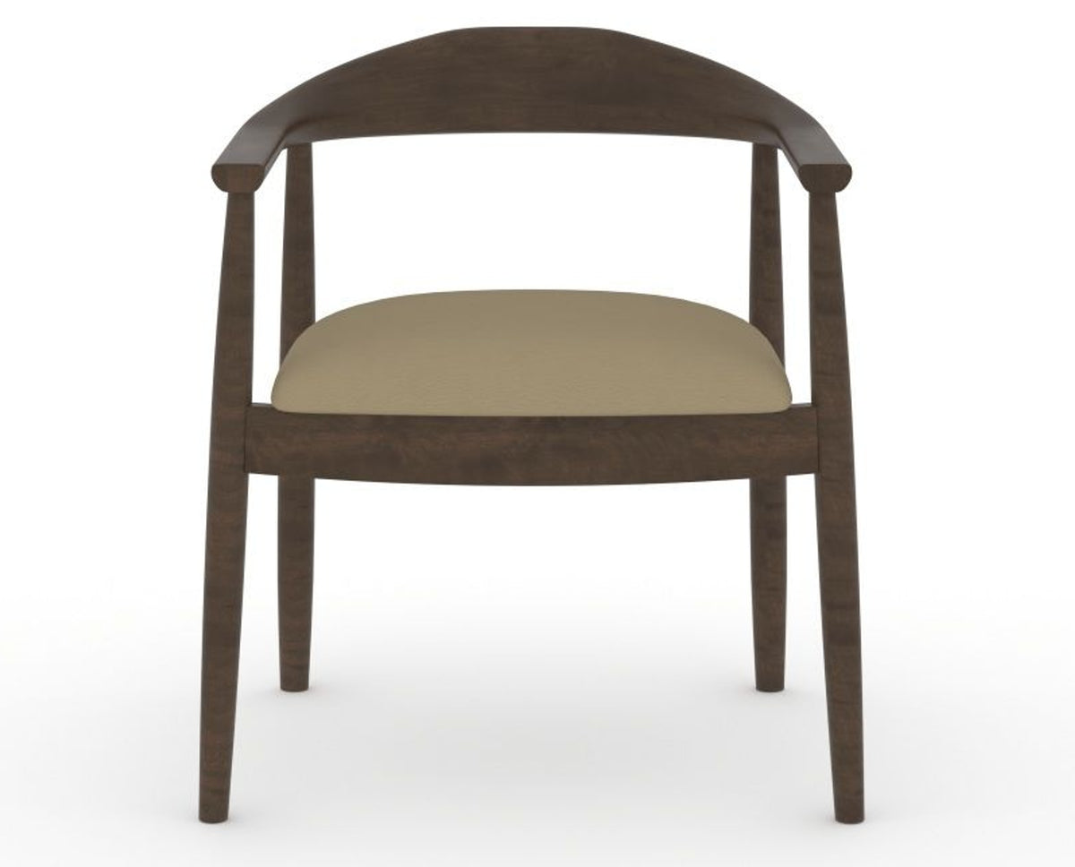 Canadel Downtown Hug Dining Chair in Hazelnut Washed, XY Faux Leather, front view