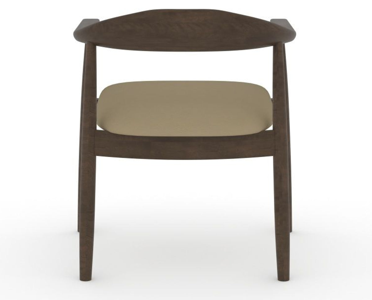 Canadel Downtown Hug Dining Chair in Hazelnut Washed, XY Faux Leather, back view