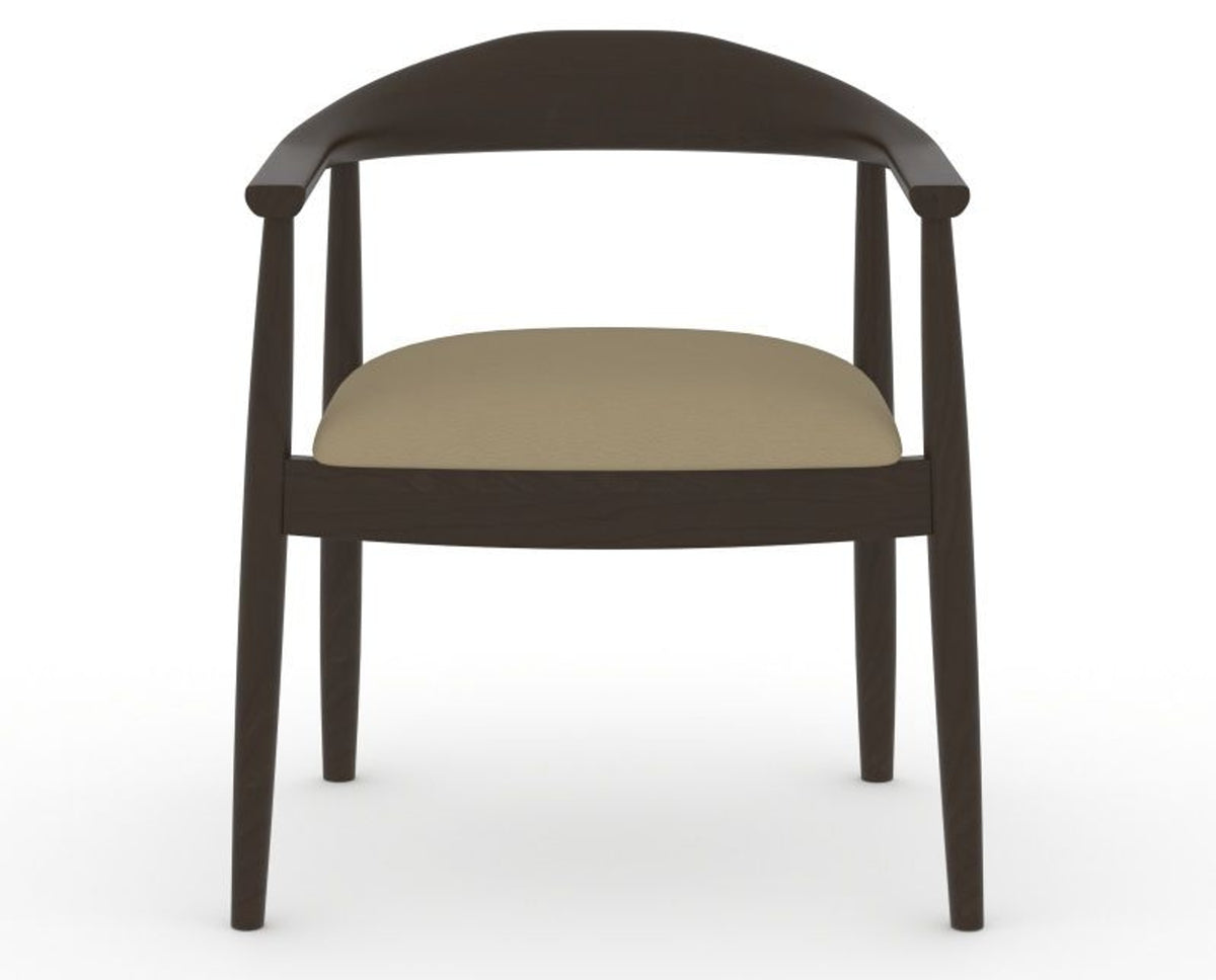 Canadel Downtown Hug Dining Chair in Davy's Grey, XY Faux Leather, front view