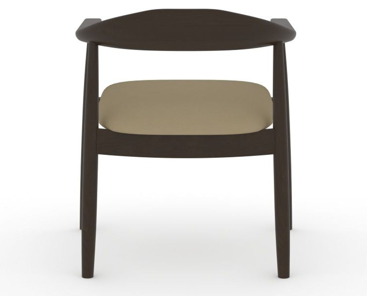 Canadel Downtown Hug Dining Chair in Davy's Grey, XY Faux Leather, back view