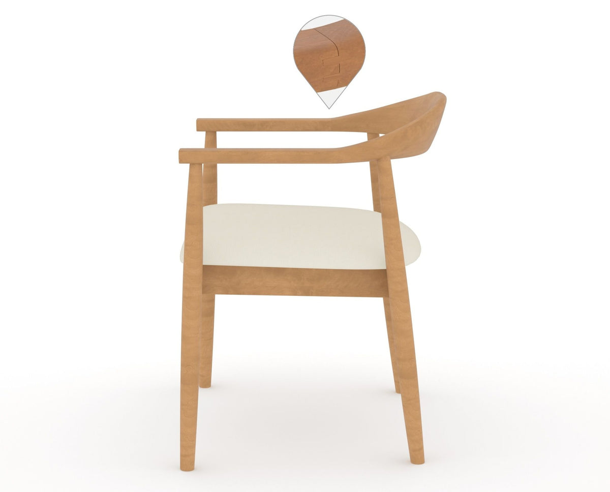 Canadel Downtown Hug Dining Chair in Caramel Washed, YJ Faux Leather, side view