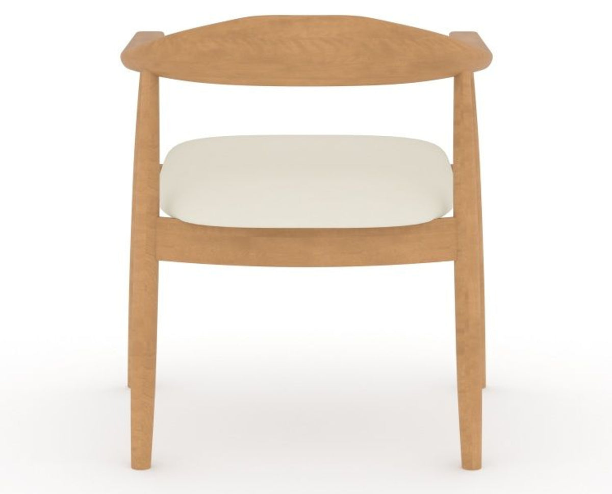 Canadel Downtown Hug Dining Chair in Caramel Washed, YJ Faux Leather, back view