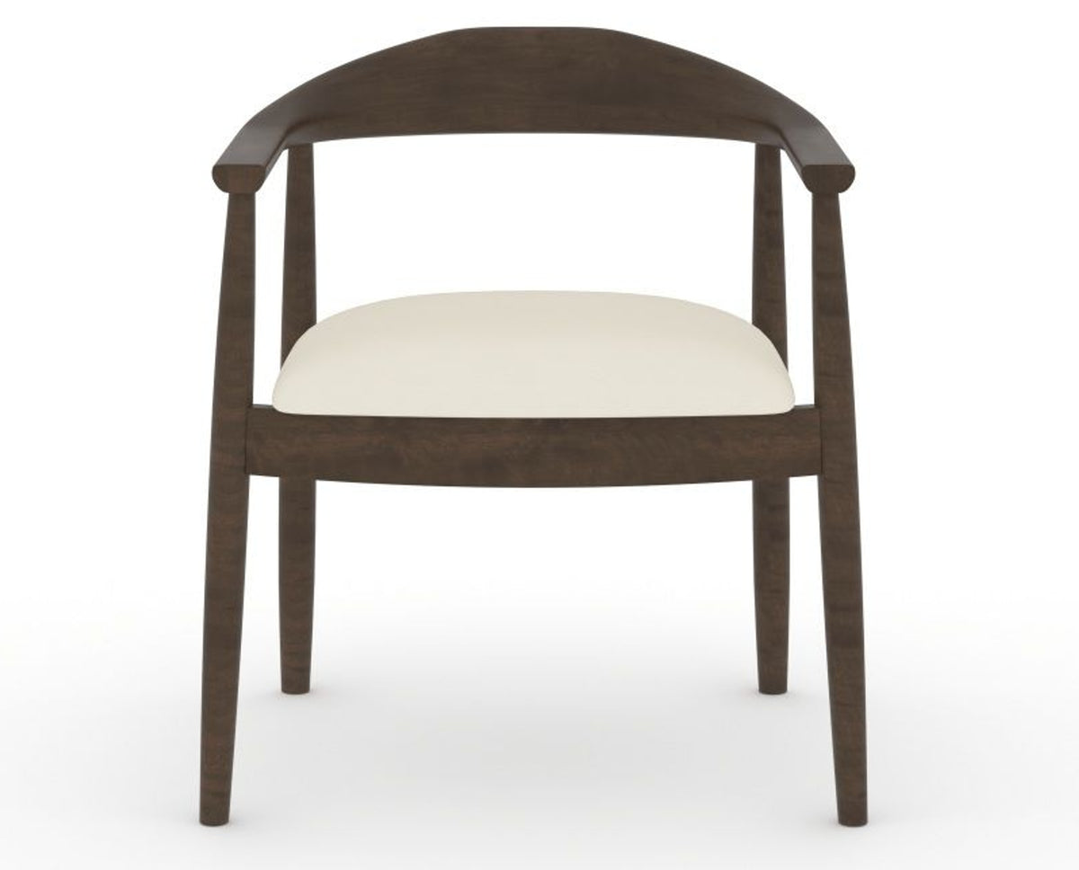 Canadel Downtown Hug Dining Chair in Hazelnut Washed, YJ Faux Leather, front view