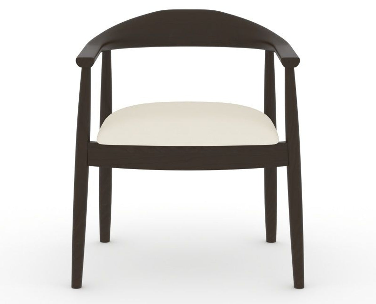 Canadel Downtown Hug Dining Chair in Davy's Grey, YJ Faux Leather, front view