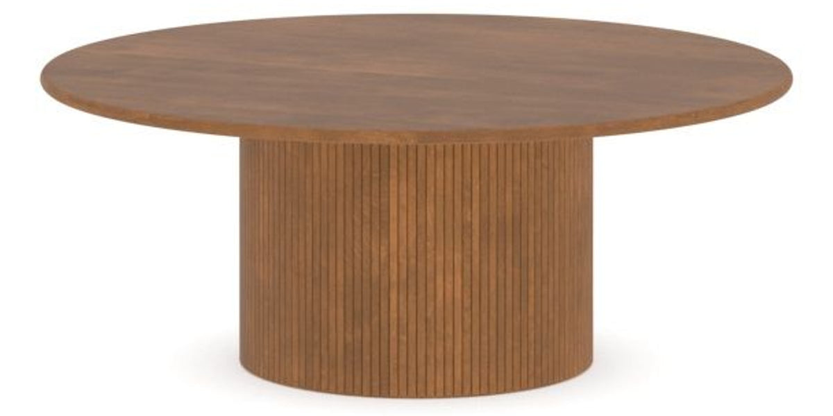 Canadel Accent Round Coffee Table 4242 C3 in Oak Washed Birch with Matte Finish, side view