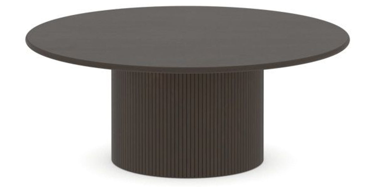 Canadel Accent Round Coffee Table 4242 C3 in 59 Davy's Grey, three-quarter view