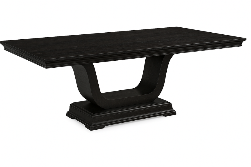 Custom Cardinal Palais Royal Dining Table - Ebony on Red Oak - 42 x 108"