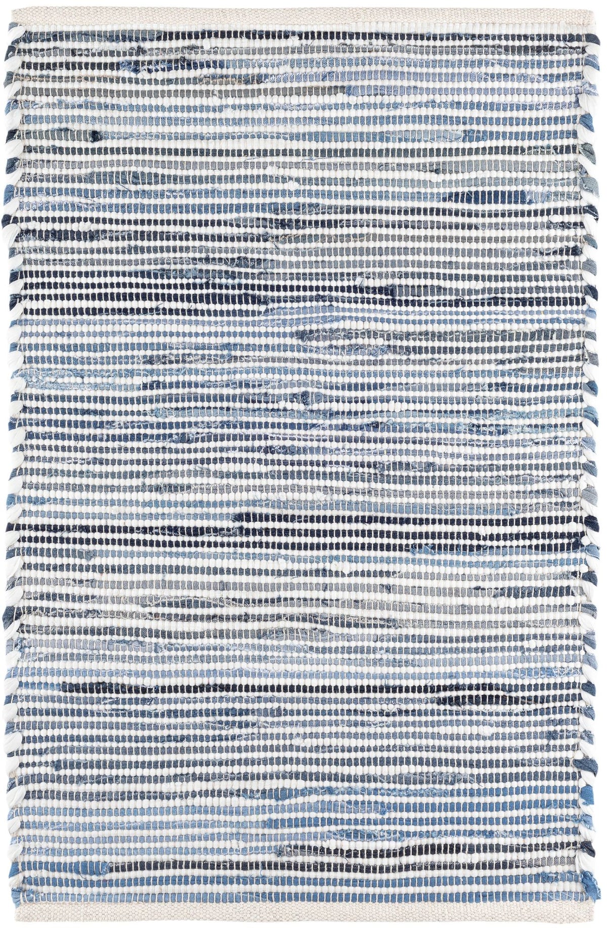 Denim Rag Ribbed Handwoven Cotton Rug