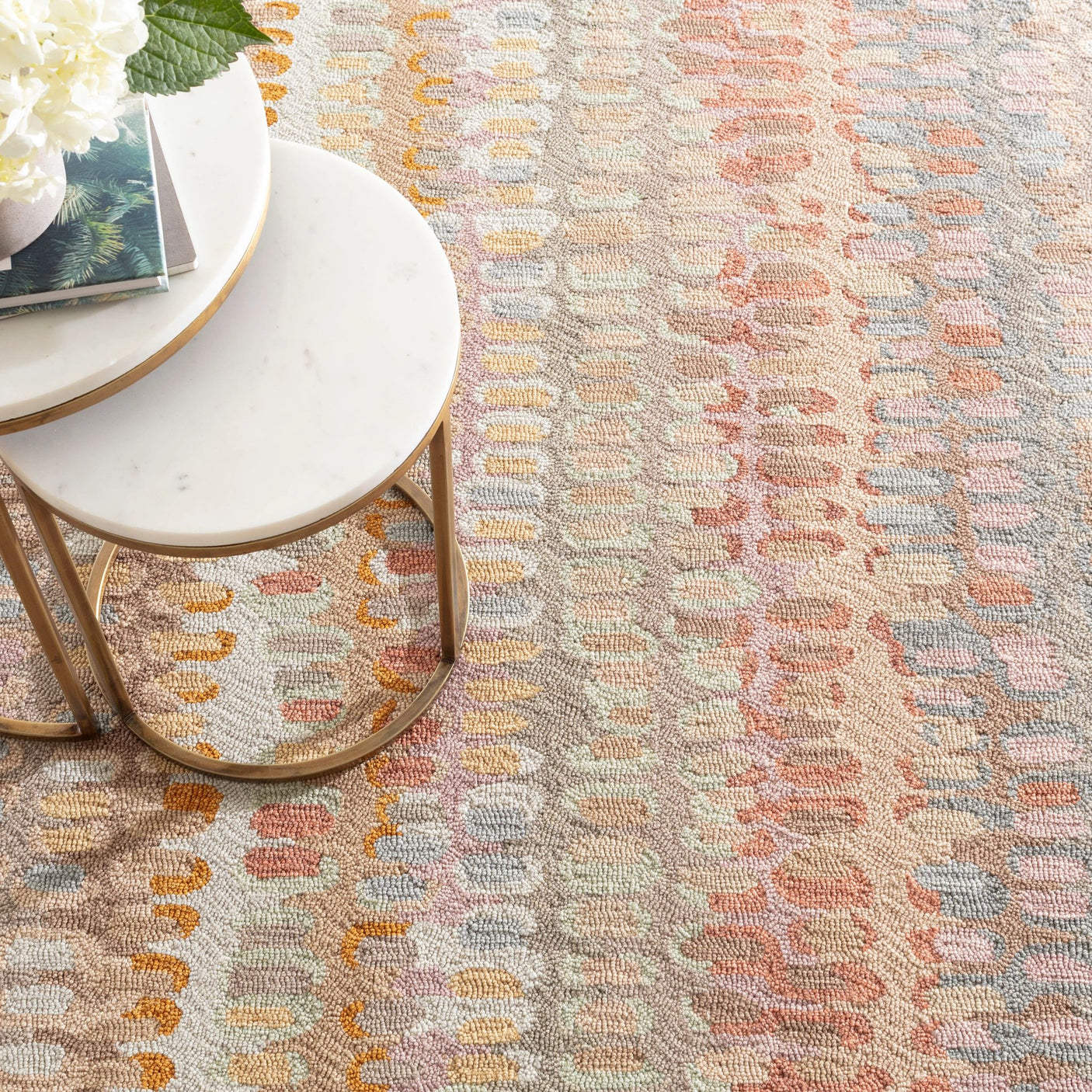 Paint Chip Hand Micro Hooked Wool Rug