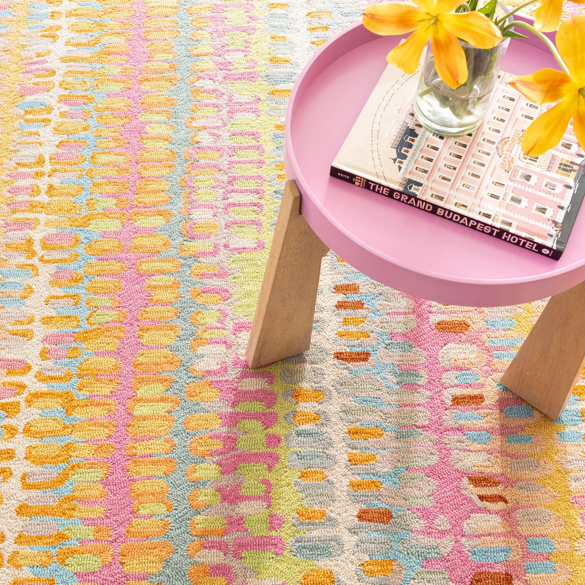 Paint Chip Hand Micro Hooked Wool Rug