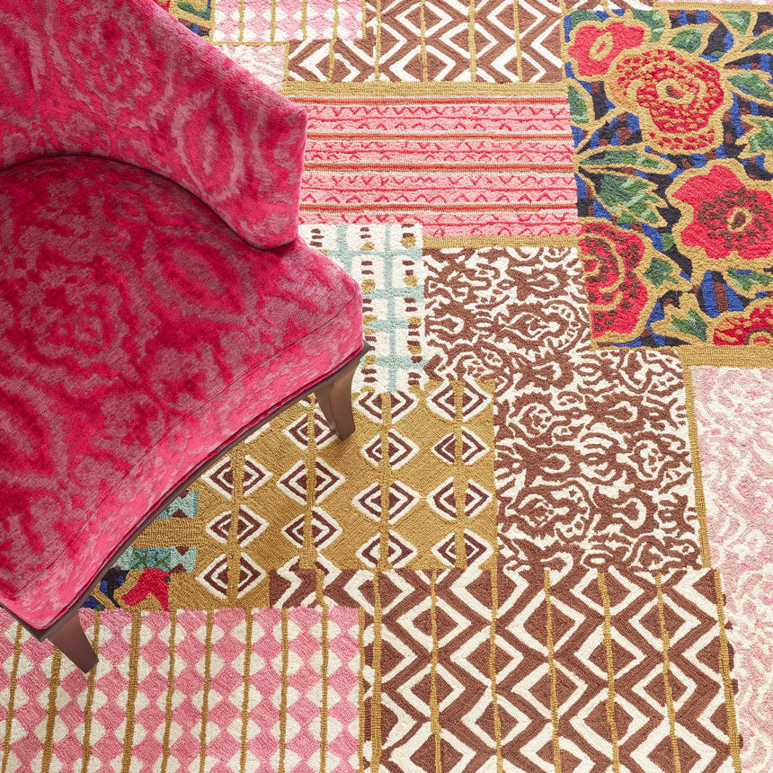 Elm Patchwork Hand Micro Hooked Wool Rug