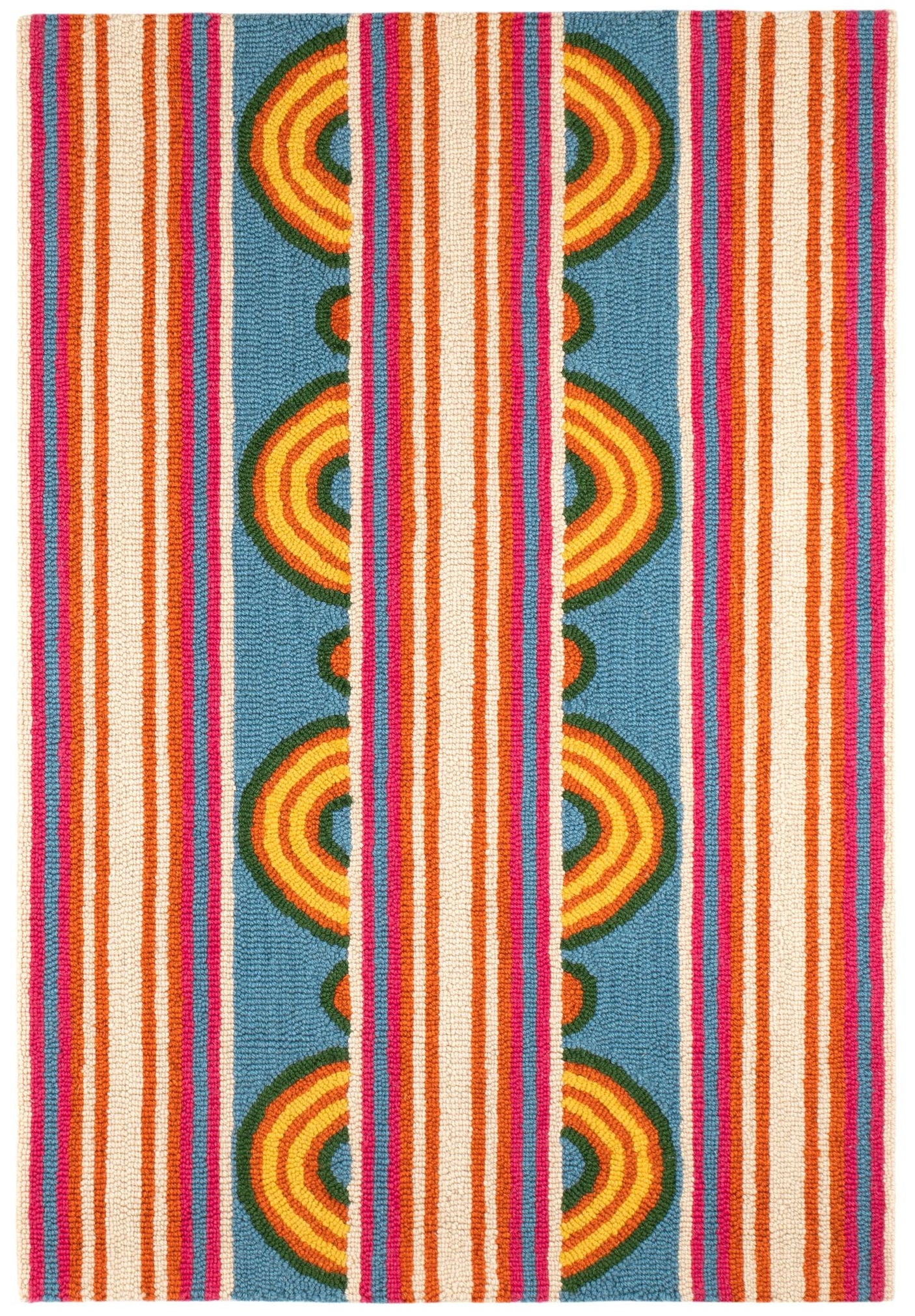 Button Hand Micro Hooked Wool Rug