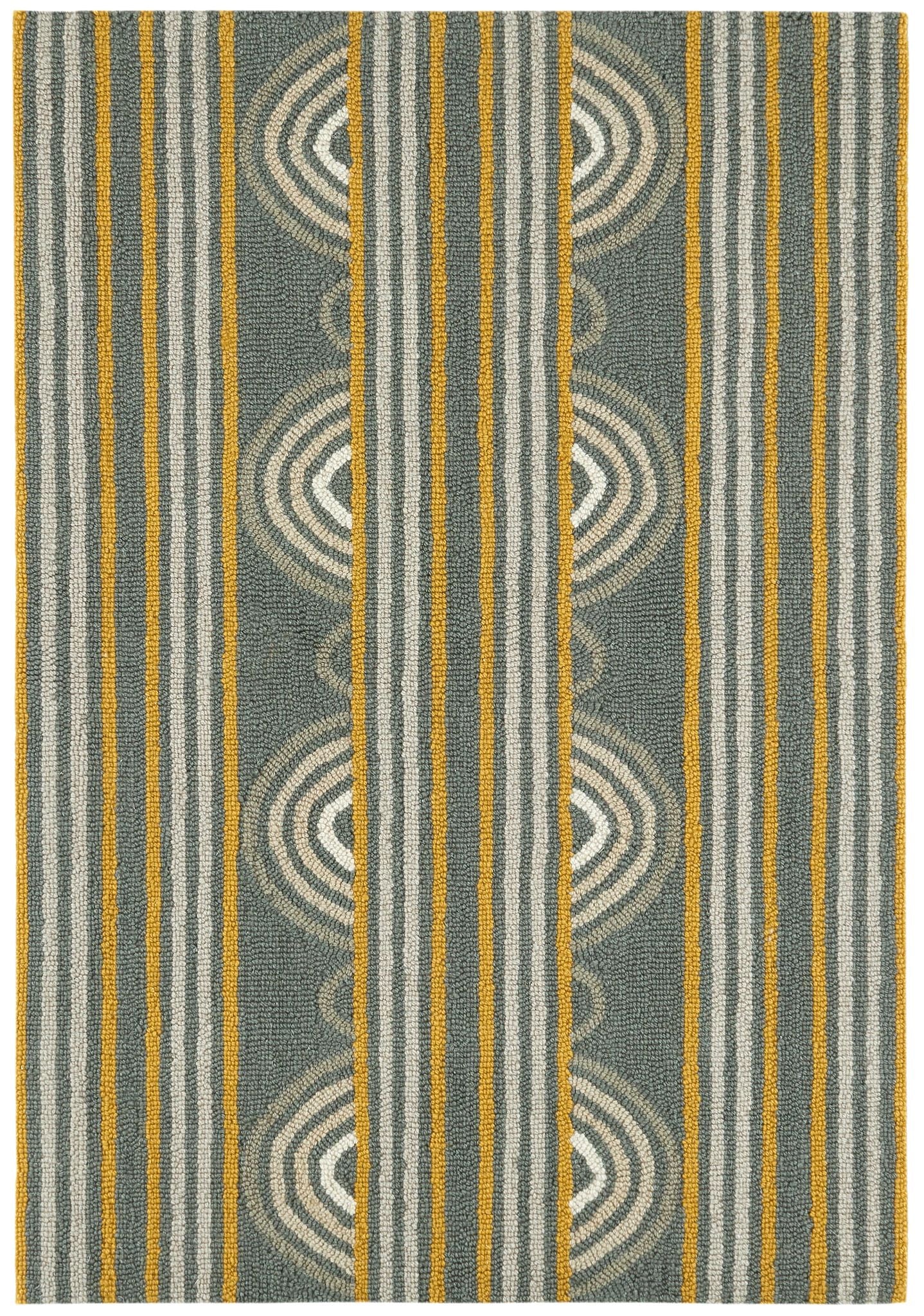 Button Hand Micro Hooked Wool Rug